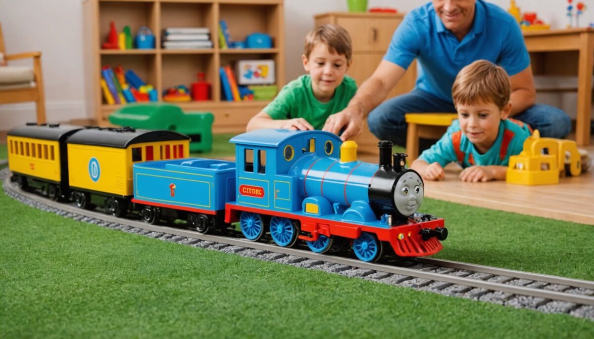 Circuit de train de marchandise en bois avec locomotive électrique