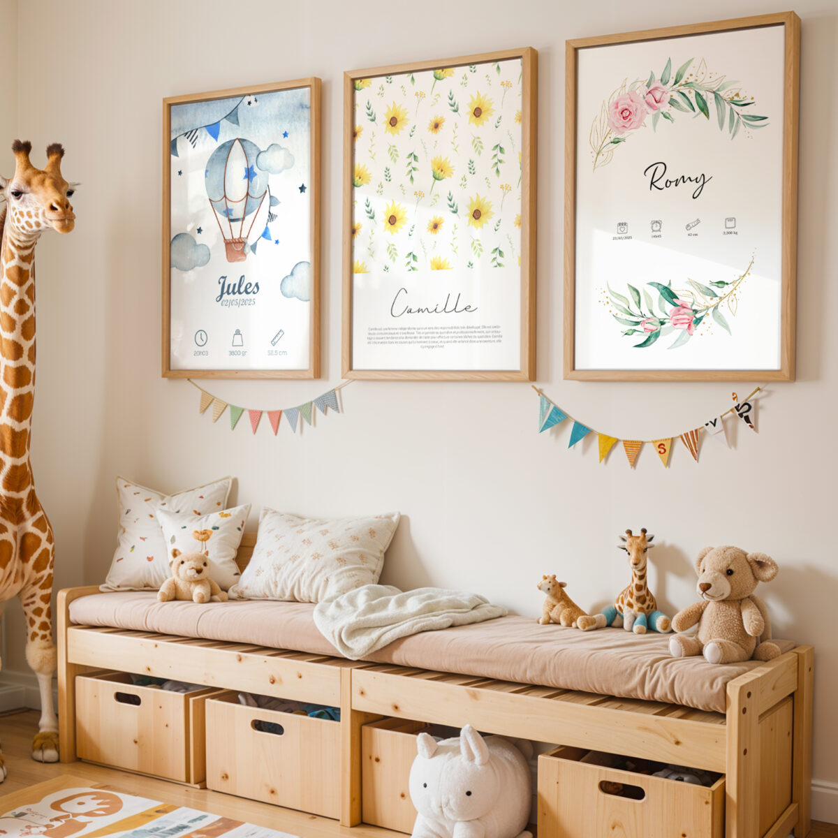 affiche prénom dans une chambre d'enfant