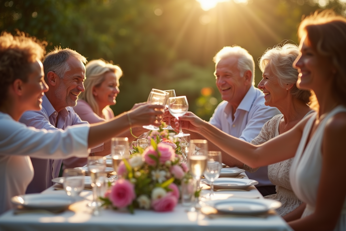 Célébration en plein air pour un 45e anniversaire de mariage