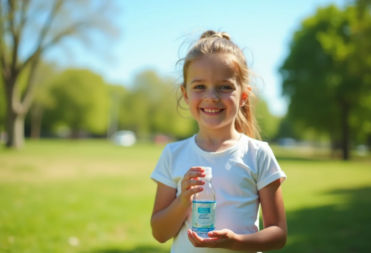 enfant buvant de l'eau