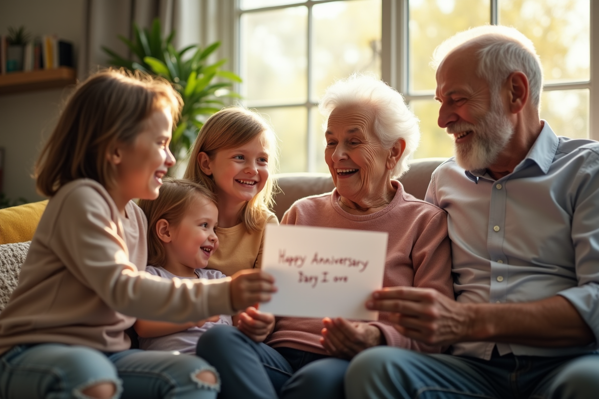 Famille multigenerational heureuse lors d'un anniversaire