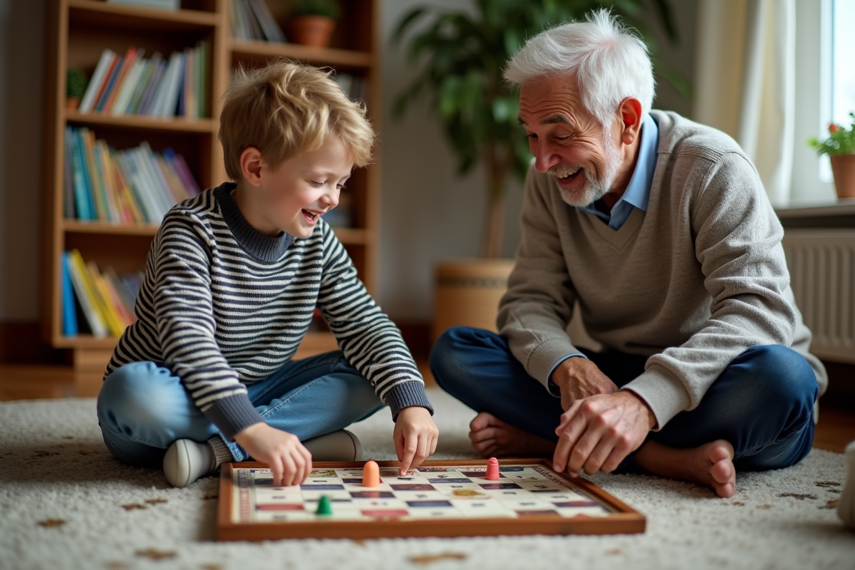 Garçon de six ans jouant à un jeu d